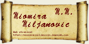 Miomira Miljanović vizit kartica